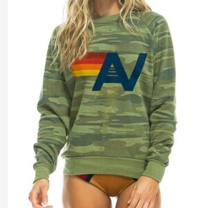 Aviator nation camo crew neck